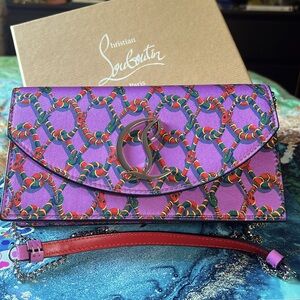 NWT Limited Edition Loubi54 Woven Snake-Print Shoulder Bag